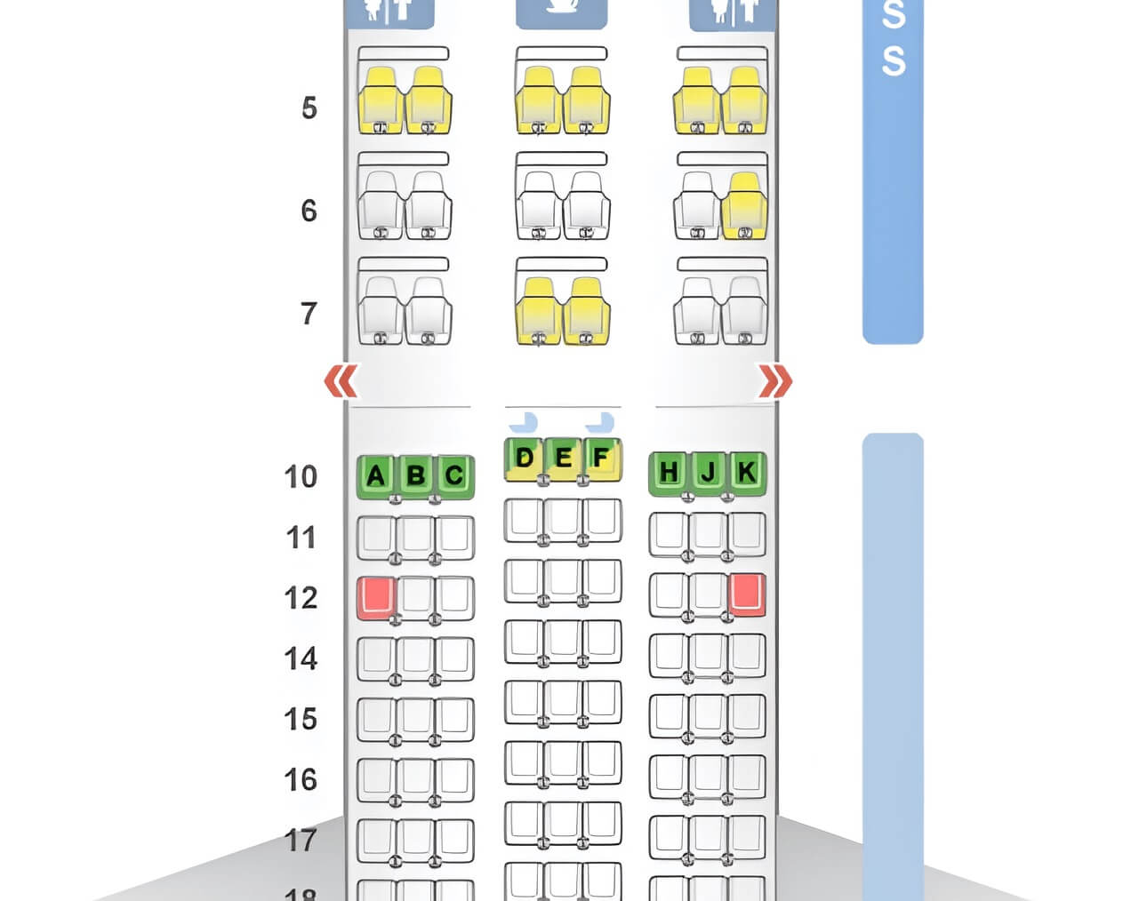 mapa de asientos de aviones